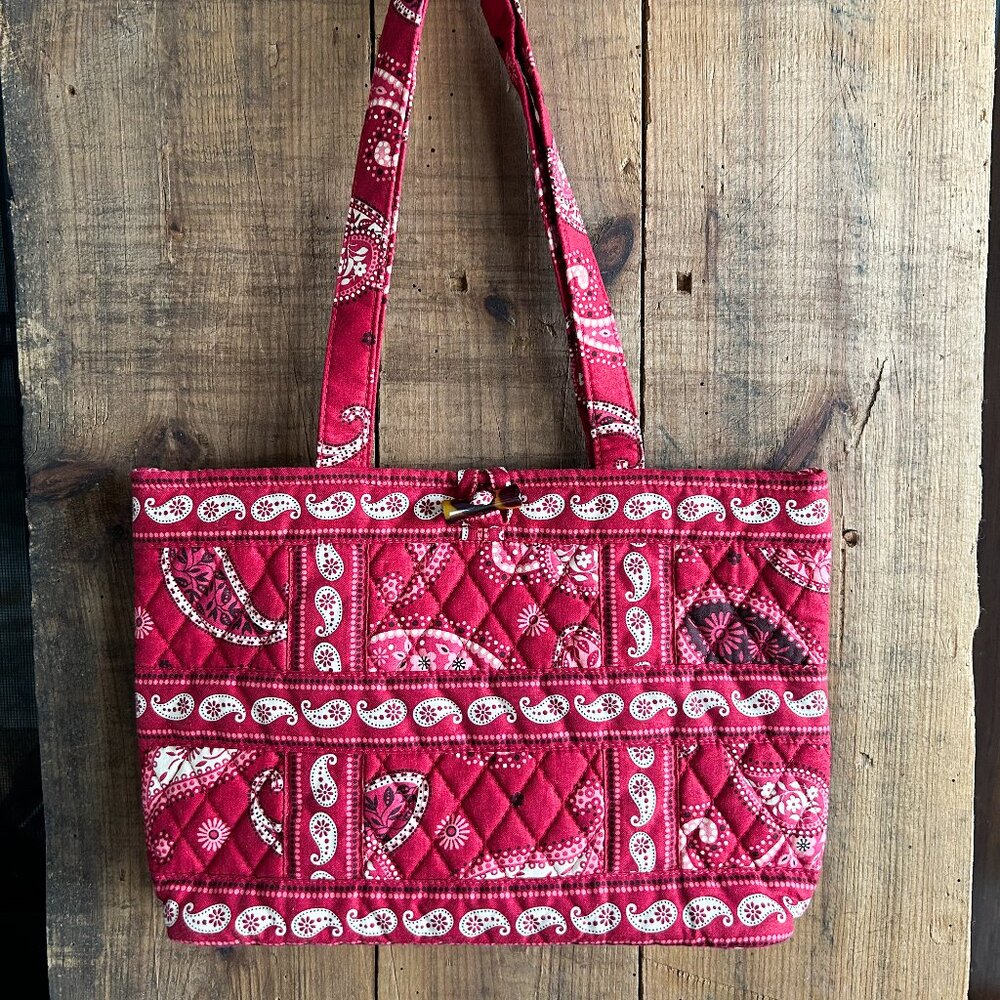 Vintage Vera Bradley Bag Red Purse Shoulder Bag Red Paisley Vera Bradley Quilted